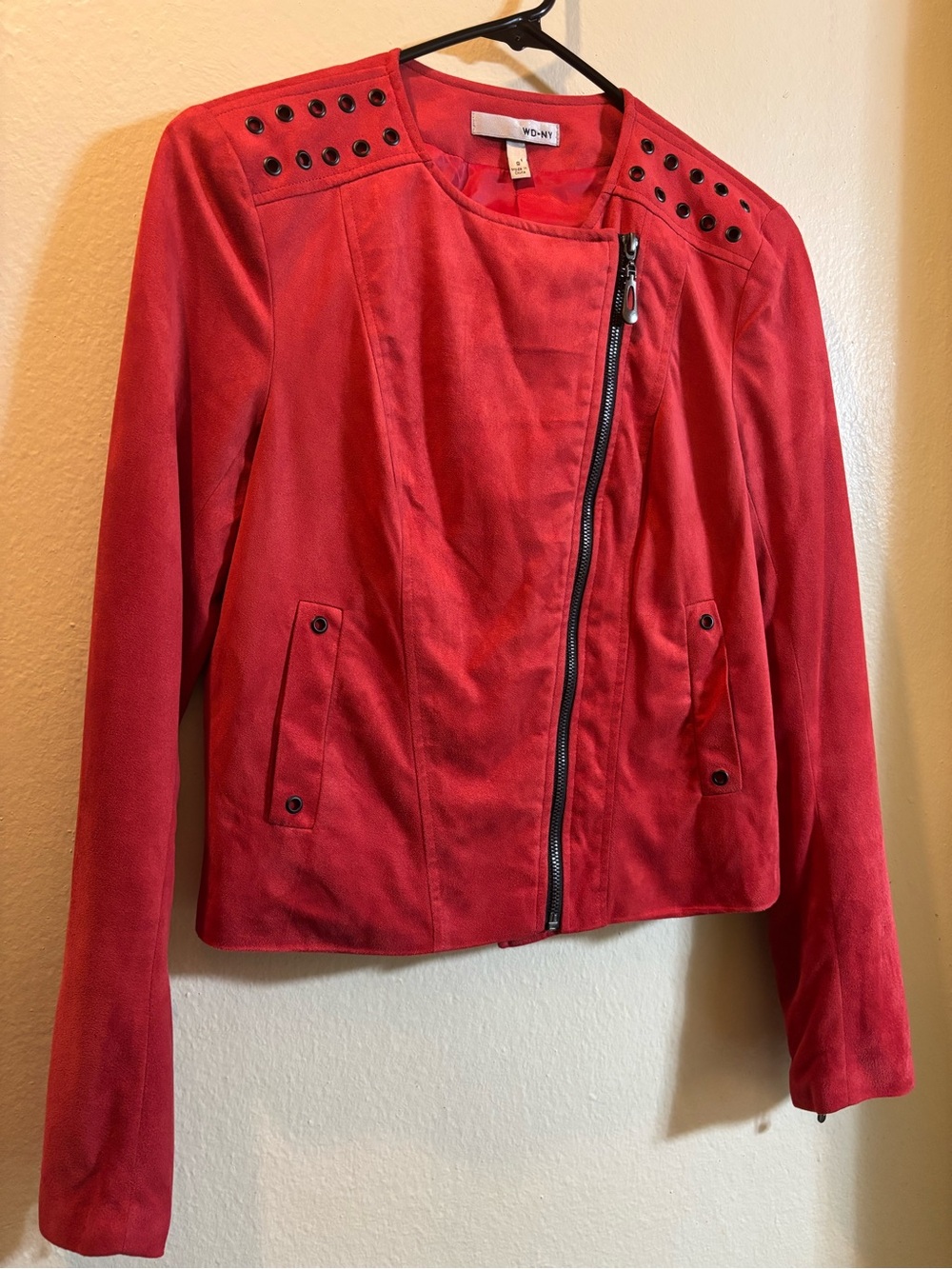 WD.NY Women's Red Moto Jacket